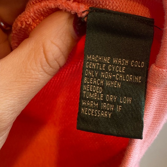 Ralph Lauren Lauren 100% Cotton Salmon Pink Pullover Sweatshirt Size XL - Picture 6 of 9